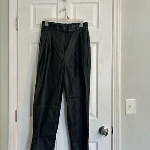 H&M Black Faux Leather Tapered Trouser